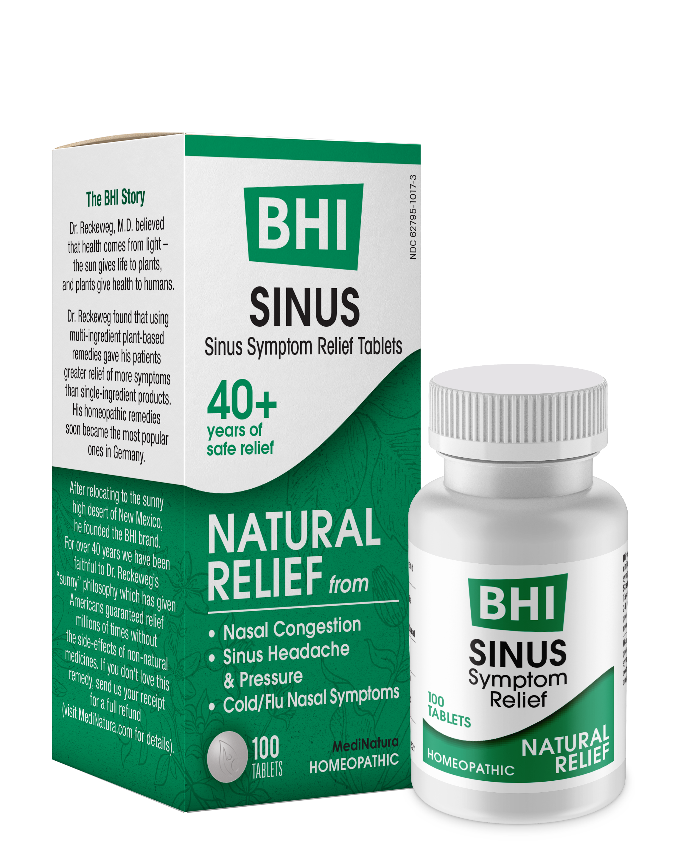 BHI Sinus Congestion Relief 100 Tablets