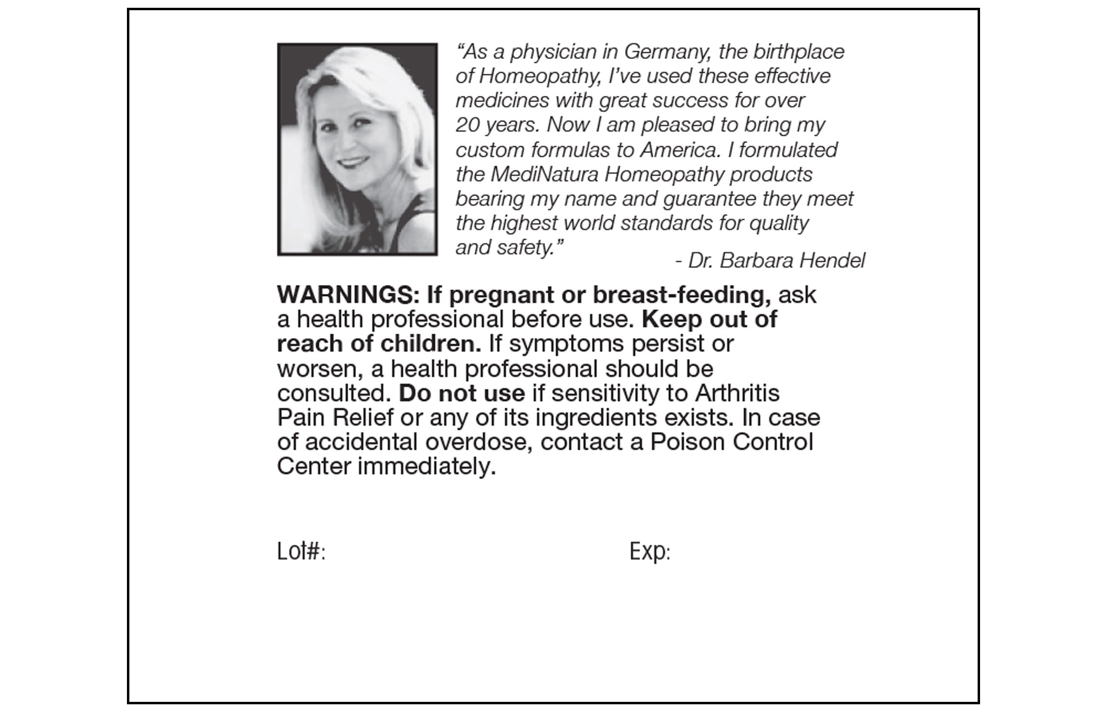 Dr Hendel Arthritis Warnings