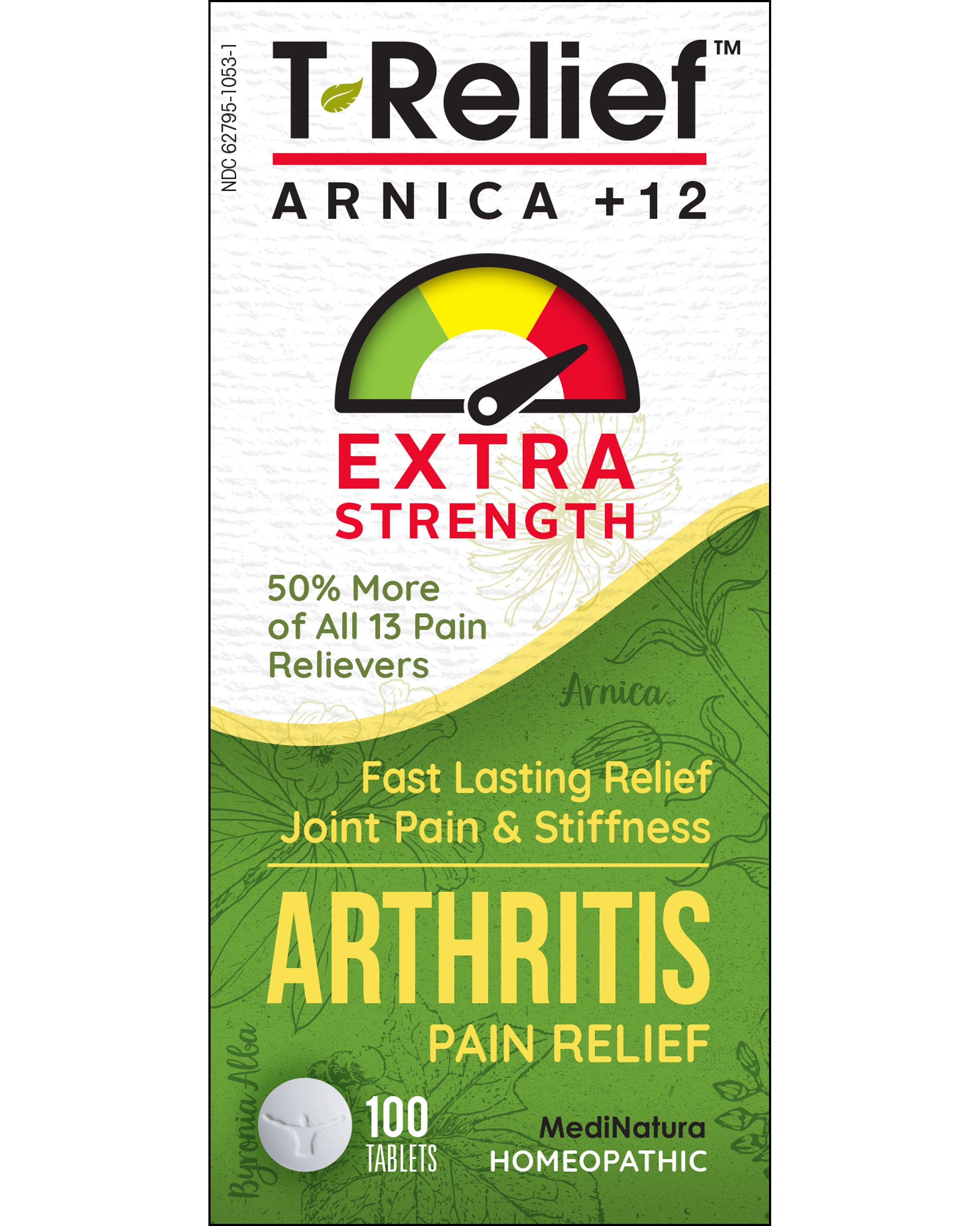 T-Relief Arthritis Extra Strength 100 Tablets Front