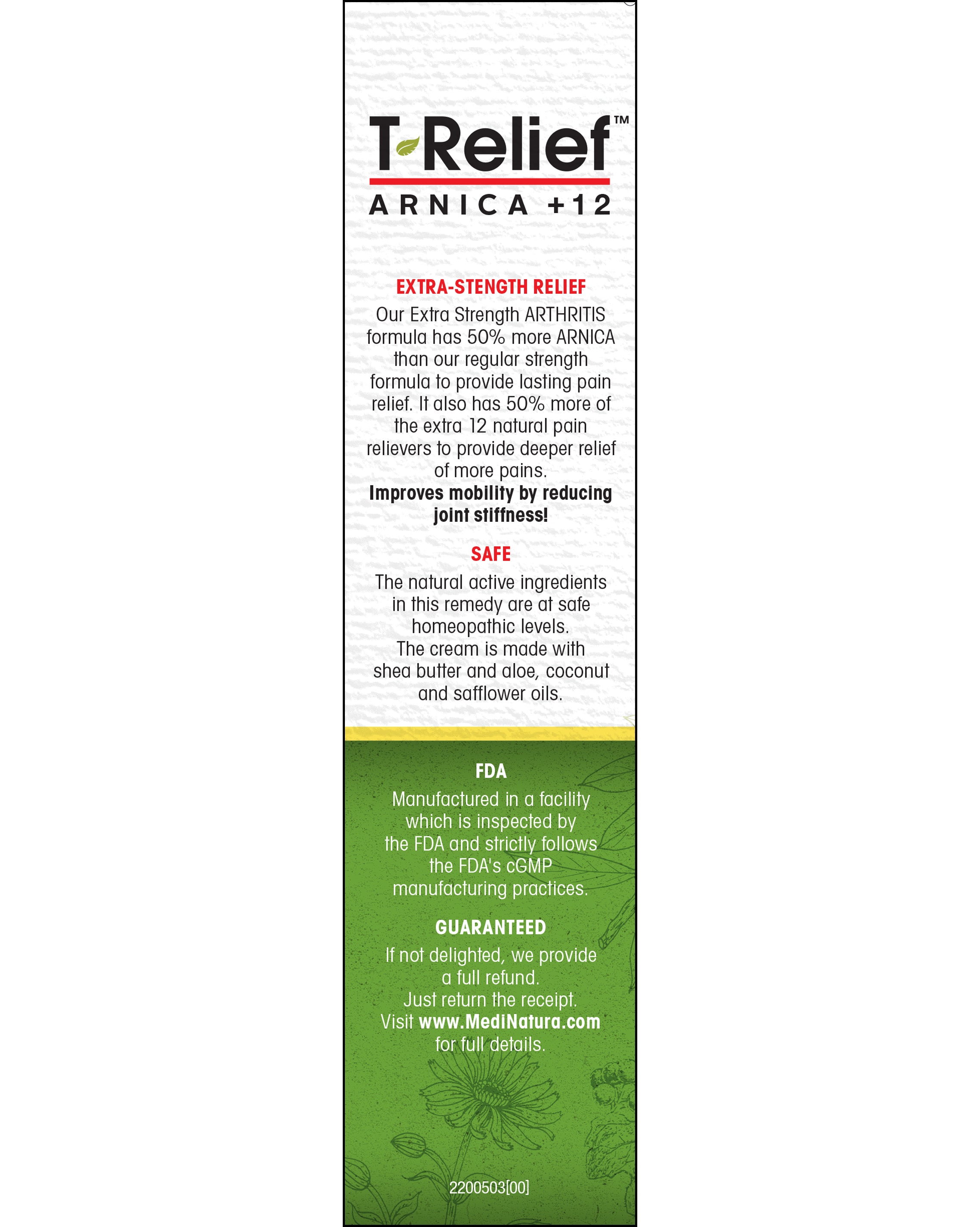 T-Relief Arthritis Extra Strength Cream 3oz Guarantee