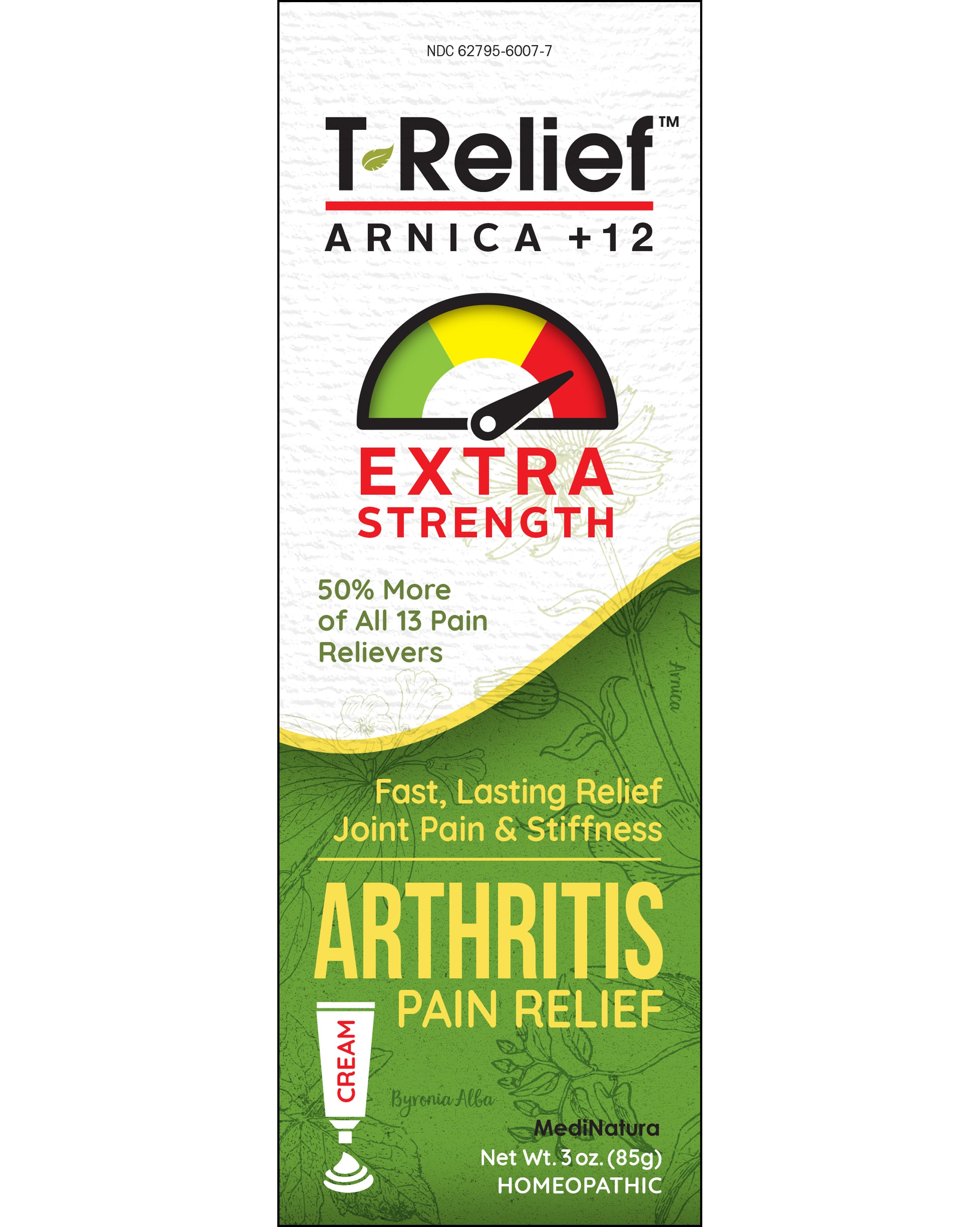 T-Relief Arthritis Extra Strength Cream 3oz  Front